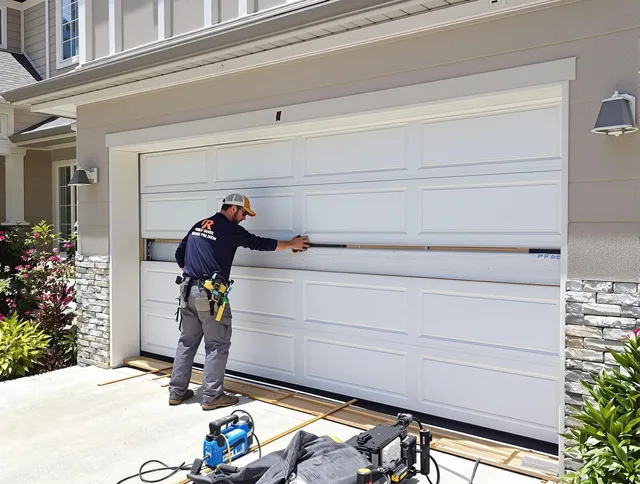 Murrieta Garage Door Repair team performing complete garage door replacement at Murrieta residence
