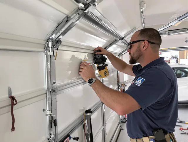 Murrieta Garage Door Repair technician quieting a noisy garage door in Murrieta