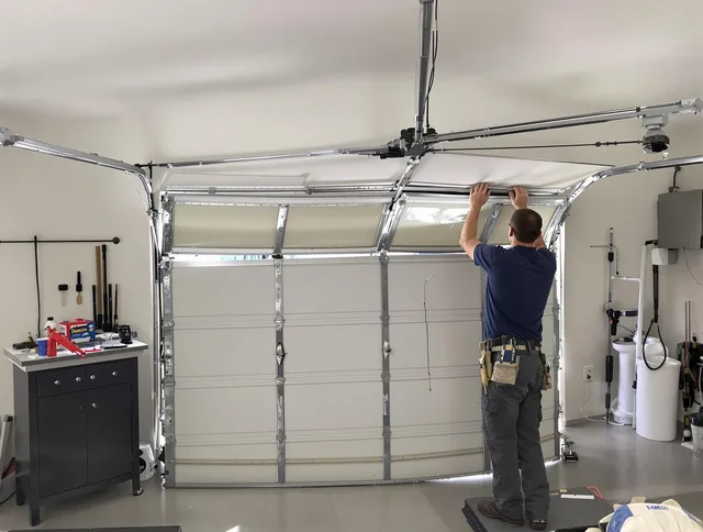 Murrieta Garage Door Repair specialist performing precise section replacement on Murrieta garage door